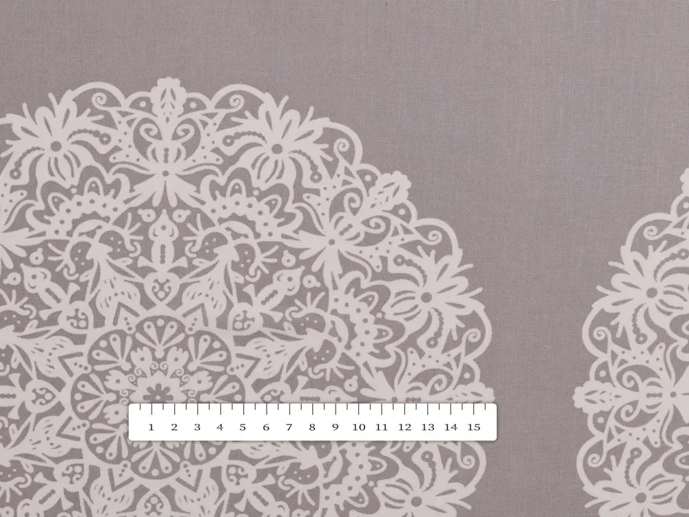 Biante Bavlnená obliečka na vankúš Sandra SA-547 Krémové mandaly na béžovosivom 60 x 60 cm