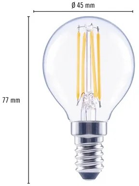 LED žiarovka FLAIR G45 E14 2,2W/25W 250lm 2700K číra stmievateľná