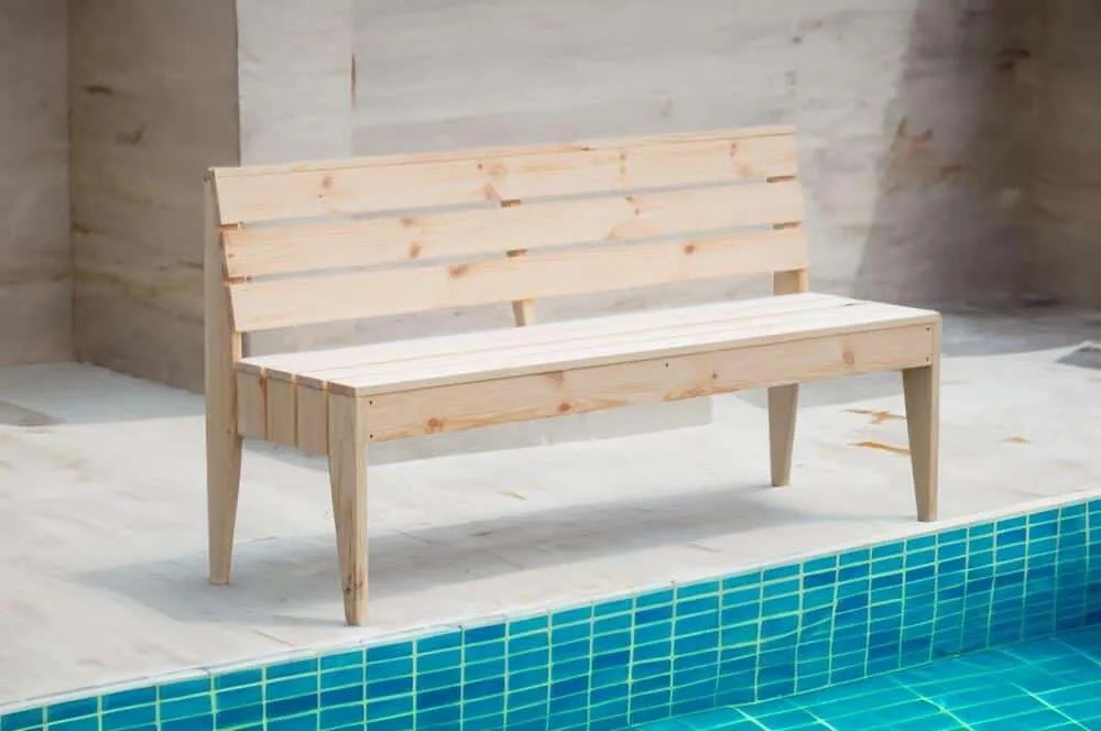 POOL drevená lavica prírodná