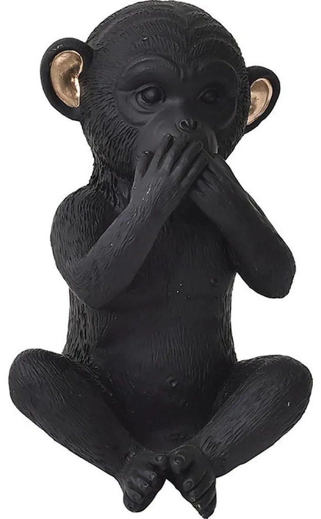 TENDANCE Dekoračná soška Charlie Bouche, 17x13x13x cm, čierna
