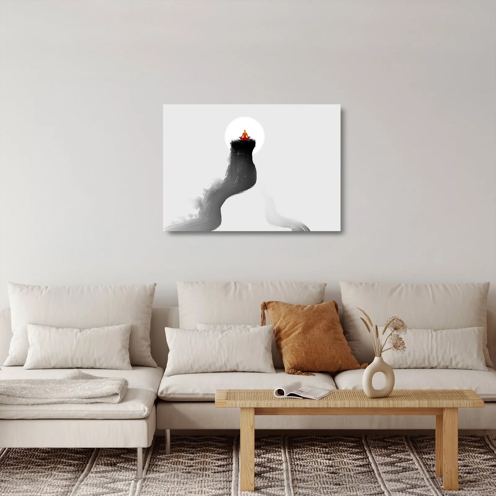 Sklenený obraz - Meditácia na vrchole (70x50 cm)