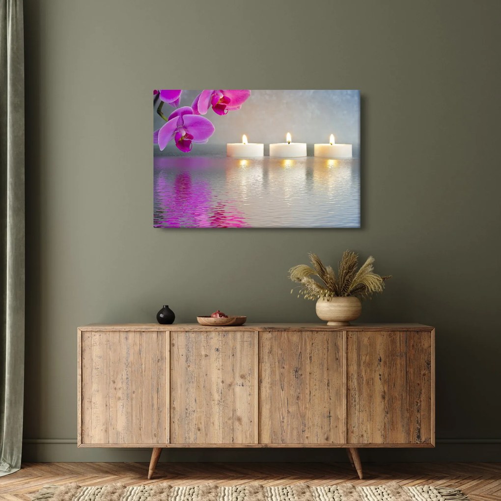 Obraz sviečok na vode (90x60 cm)