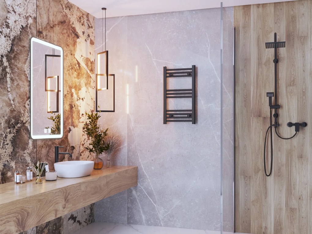 Gamma Erga Basic, vykurovacie teleso 700x400 mm, 232 W, čierna, ERG-LAV-BASIC-7040-BK