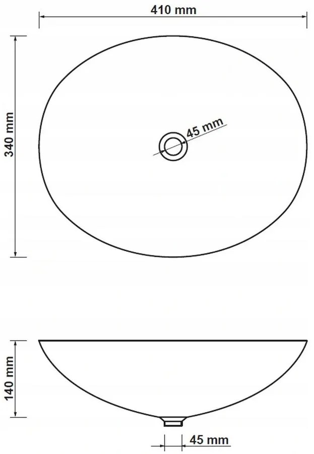Hagser Agnes, umývadlo na dosku, 41x34 cm, biela, HGR10000040