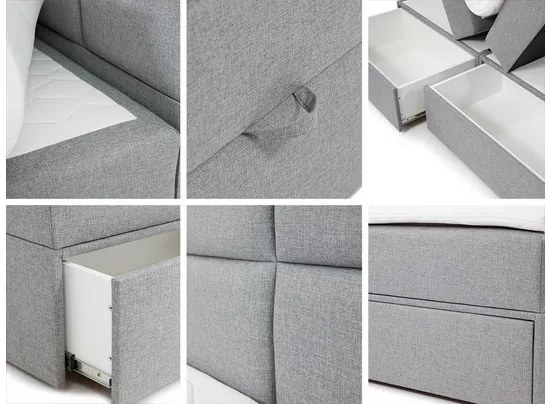 Kontinentálna posteľ Hudson Lux 2, Rozmer postele: 140x200, Farby: ekokoža Soft 017