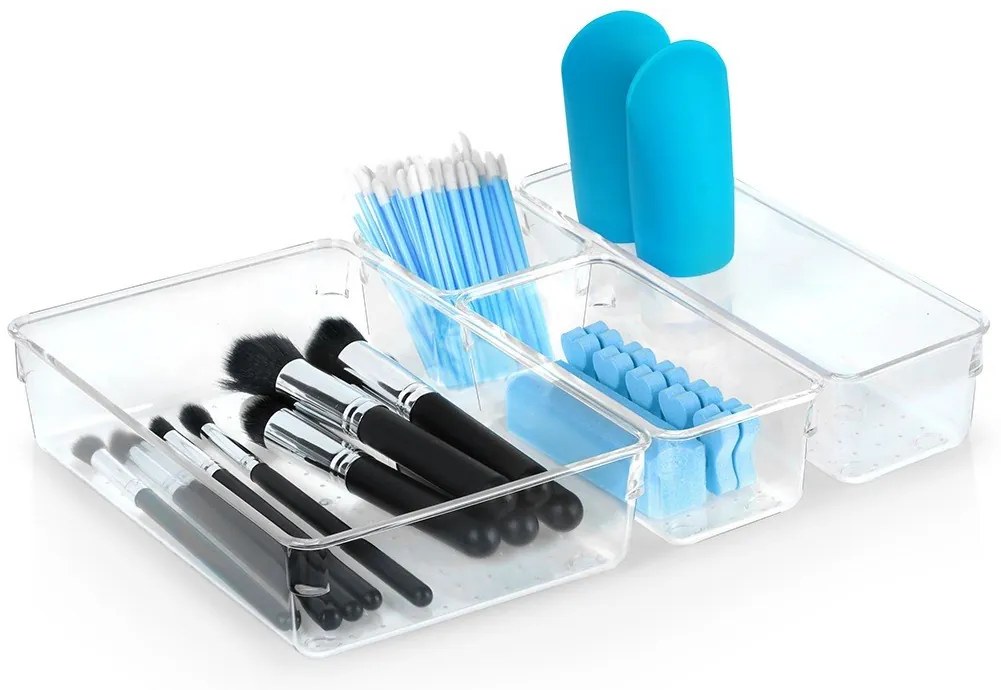 Sada 4 krabiček, organizér, vložka do zásuvky, transparent FLEXI
