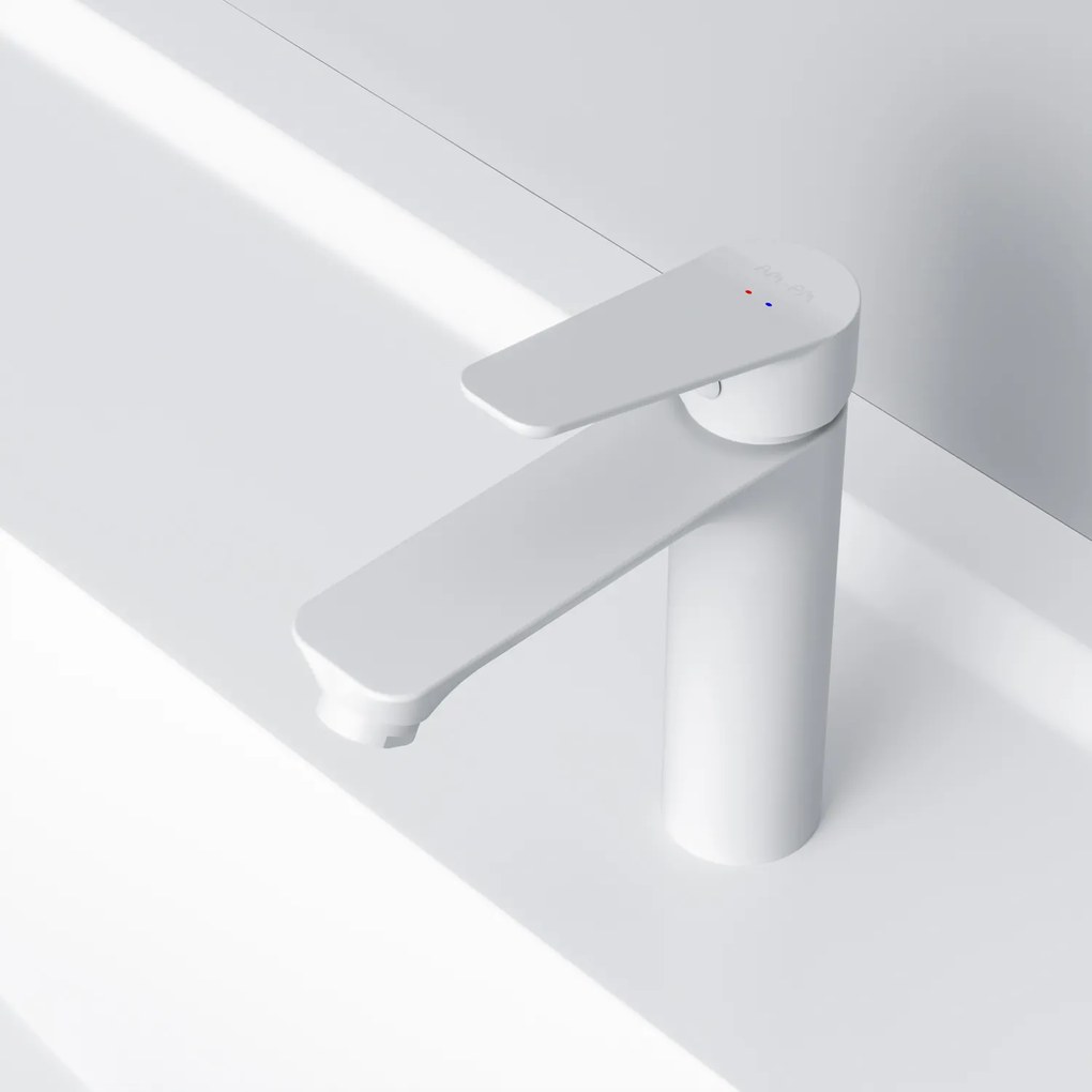 Umývadlová batéria AM.PM Hit FTA82233 jednopáková s odtokovým ventilom, biela