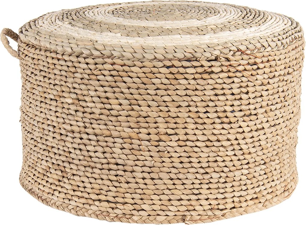 Pletený prírodné puf na sedenie - Ø 40 * 23 cm