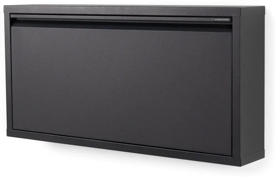 Čierna kovová výklopná skrinka na topánky 75x37,5x12,5 cm Billy – Spinder Design