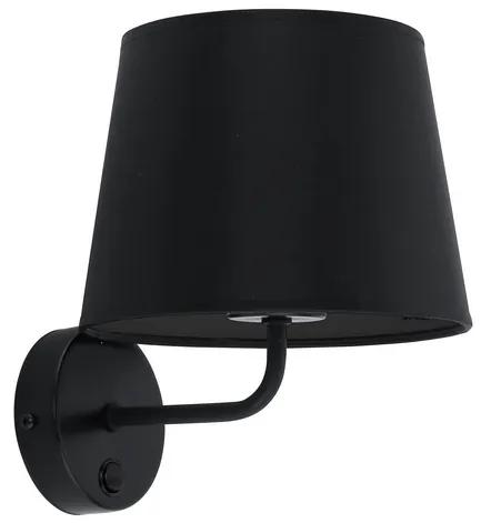 TK-LIGHTING Nástenná lampa s vypínačom BLACK, čierna