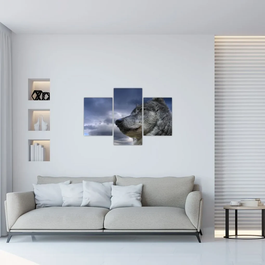 Obraz - Vlčia hlava (90x60 cm)