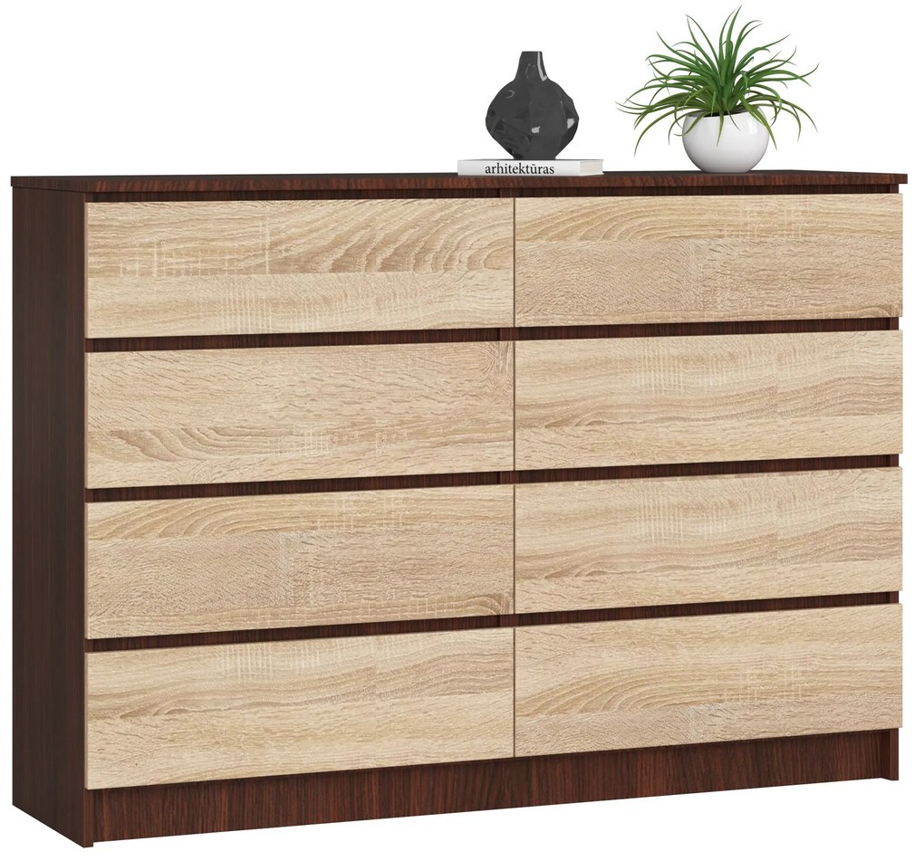 Komoda Keanu III (wenge + dub sonoma). Akcia -18%. Vlastná spoľahlivá doprava až k Vám domov. 1069386