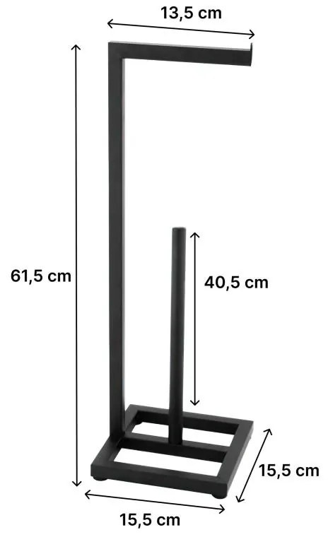 Erga Pap, kovový držiak toaletného papiera so zásobníkom na 4 rolky, čierna matná, ERG-YKA-P.PAP1-BLK