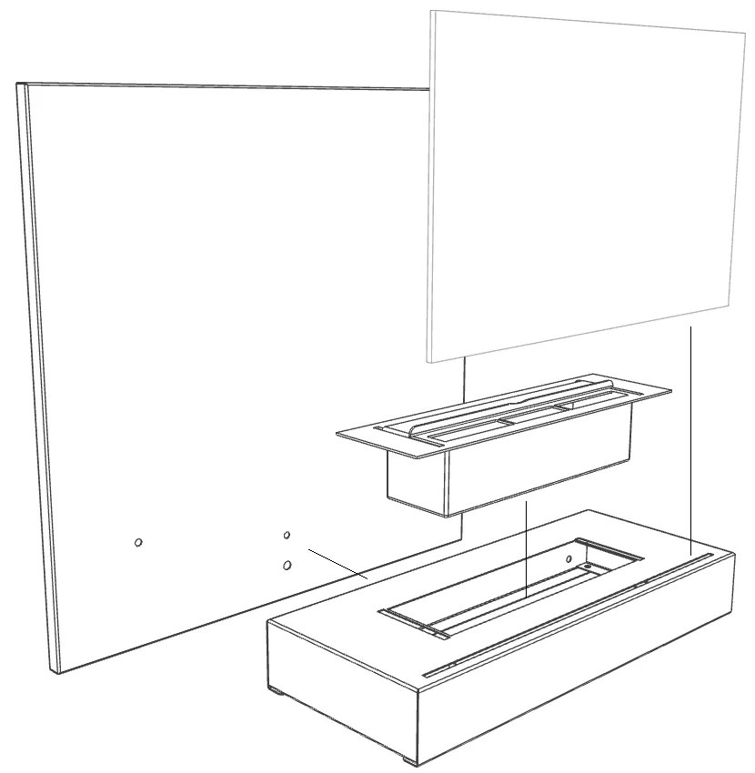 Závesný biokrb na stenu ČIERNY SO SKLOM 45x47x17