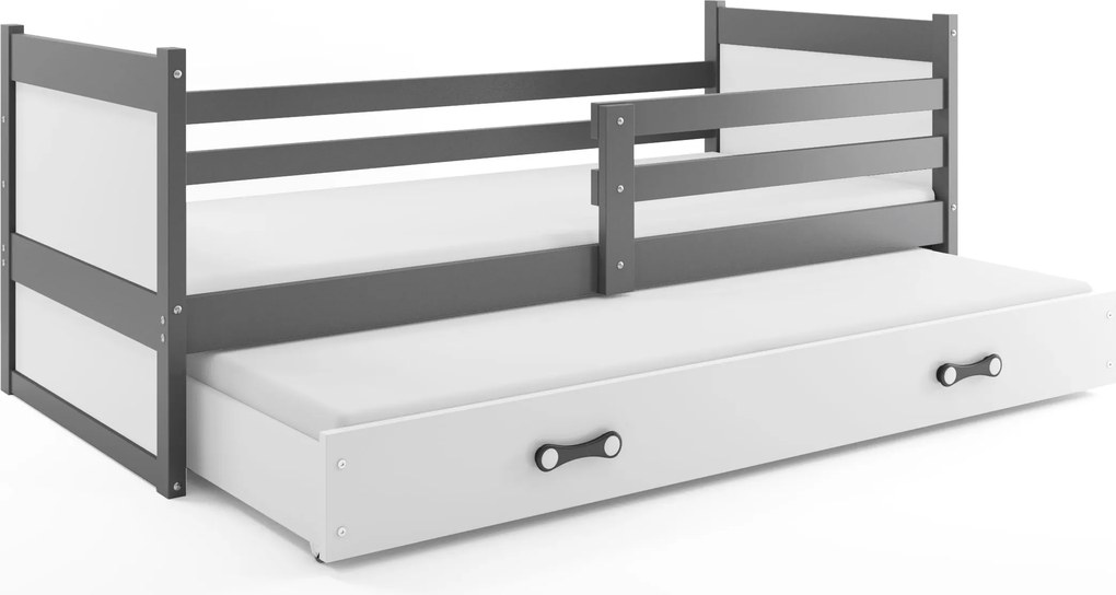 Posteľ s prístelkou RICO 2 190x90 Grafitová - Biela