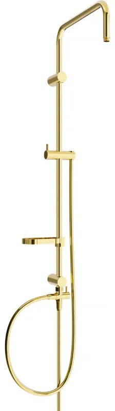 Mexen X, sprchový stĺp, sprchová hadica 150cm, mydelnička, prepínač sprchy, zlatá lesklá, 7939199-50