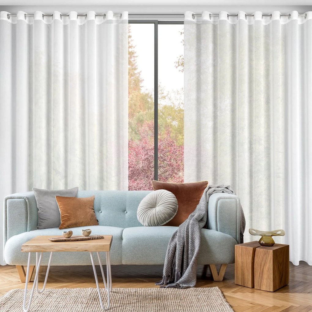 ZÁCLONA NA KRÚŽKOCH TIRSA 200X245 CM BIELA