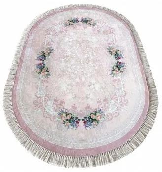 DomTextilu Oválny protišmykový koberec v ružovej farbe 41833-197201