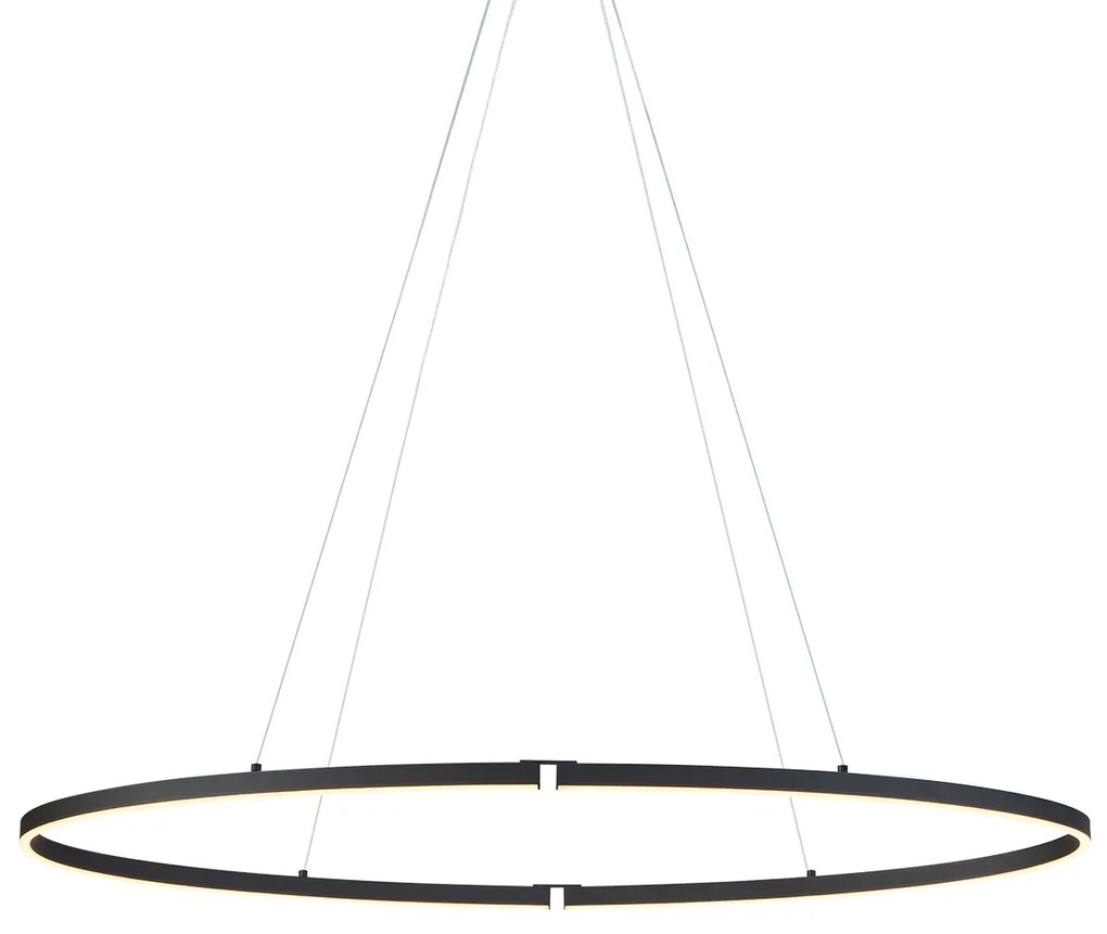 Dizajnové závesné svietidlo čierne oválne 120 cm vrátane LED 3-stupňové stmievateľné - Ovallo