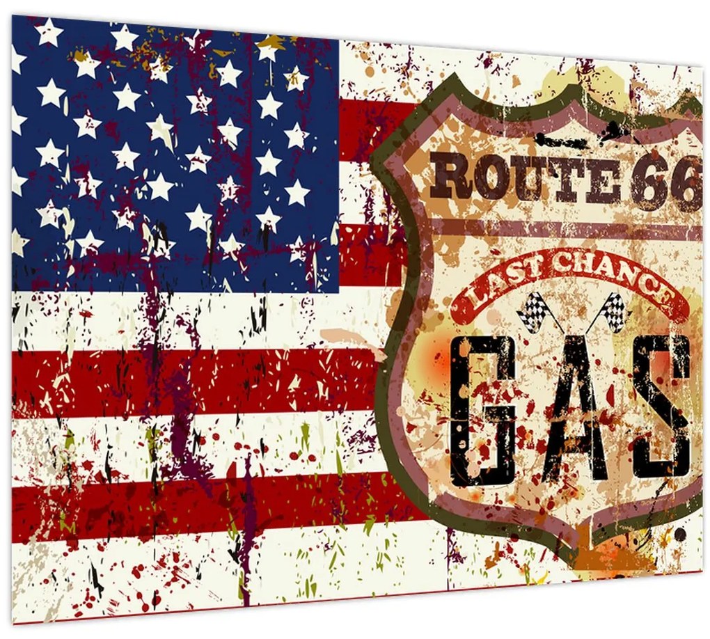 Obraz - Vintage vlajka (70x50 cm)