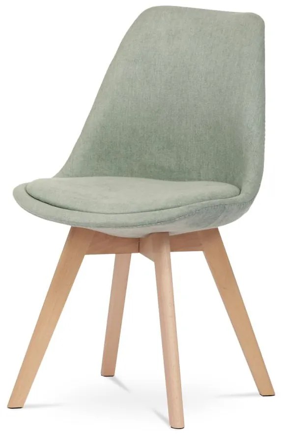 Autronic - Židle jídelní CT-751 GRN2, zelená látka, nohy bukové dřevo