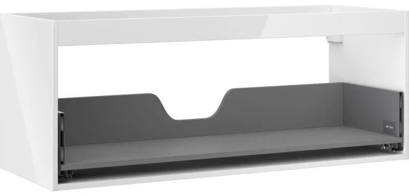 Mexen Box-A, závesná skrinka 120 cm, 1 zásuvka, biela lesklá, 91AX0-1200-470-1-00