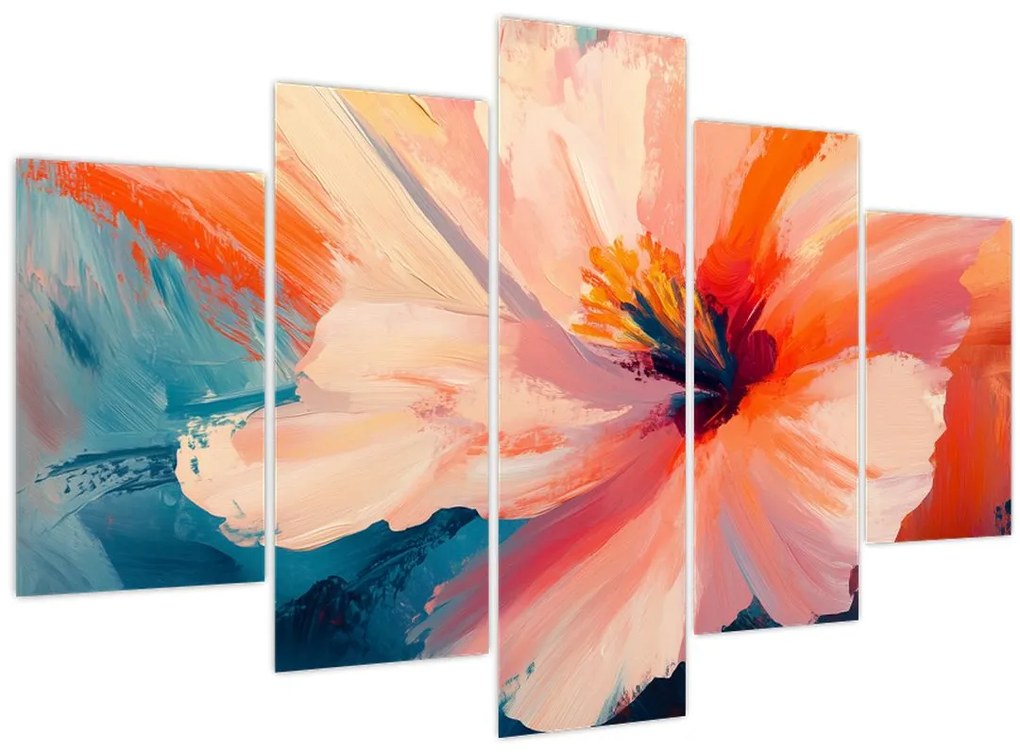 Obraz - Maľovaný kvet (150x105 cm)