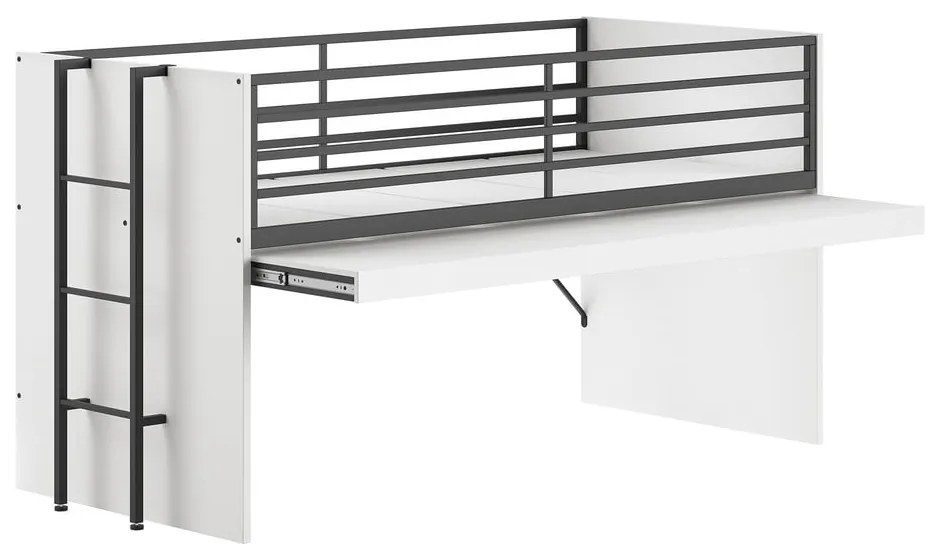 Biela vyvýšená detská posteľ s roštom 90x200 cm Sam – Vipack