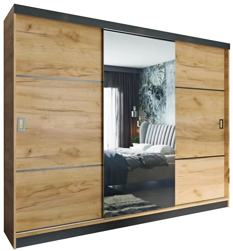 Skriňa Retro 3 200 zlatý kraft