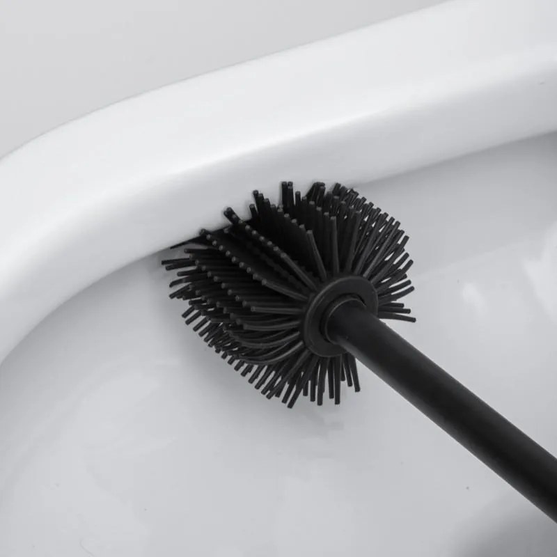 Erga Fonti, WC kefa na postavenie so silikónovou kefou, čierna, ERG-YKA-P.FONTI-SILKA-FB