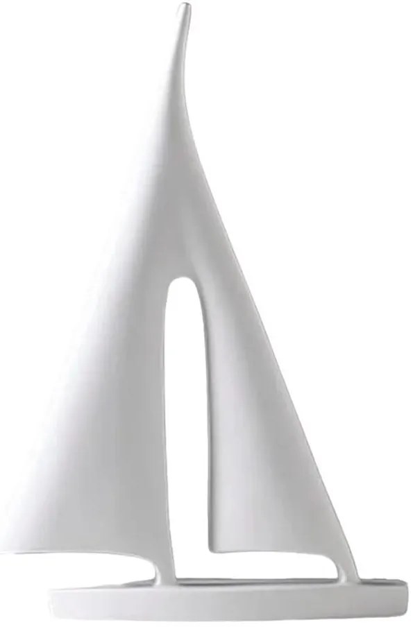 Stolová dekorácia 21 cm živica/biela