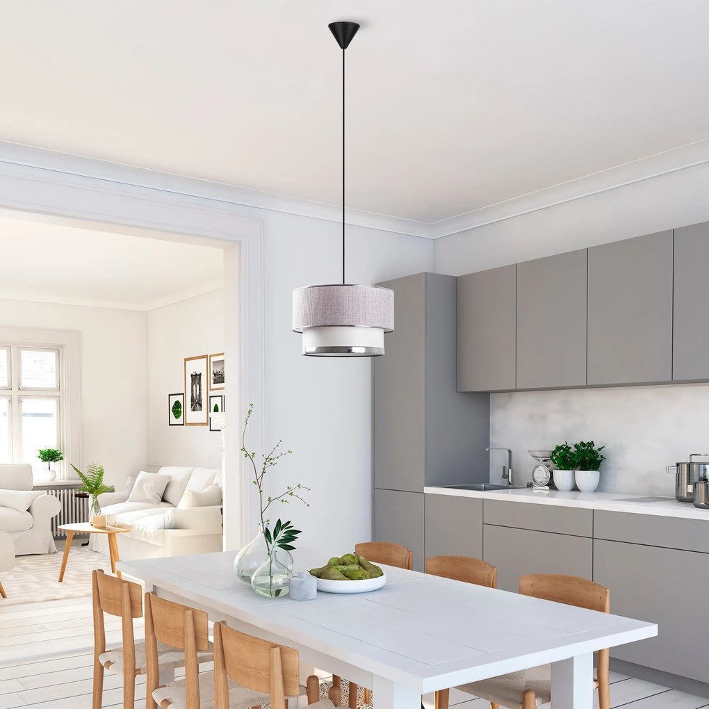 Závěsný lustr Cake světle šedý/stříbrný