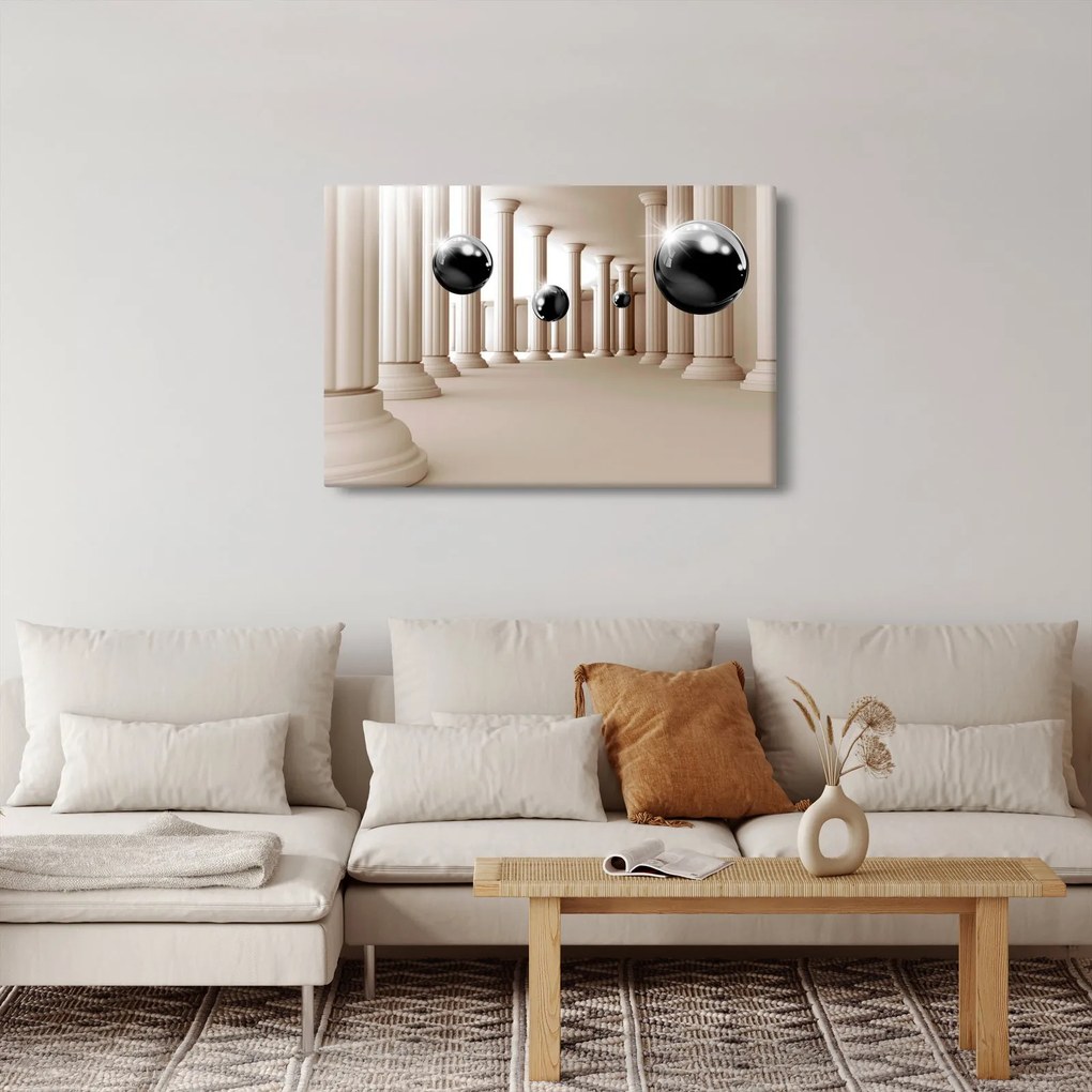 Obraz - Guľa medzi stĺpmi (90x60 cm)