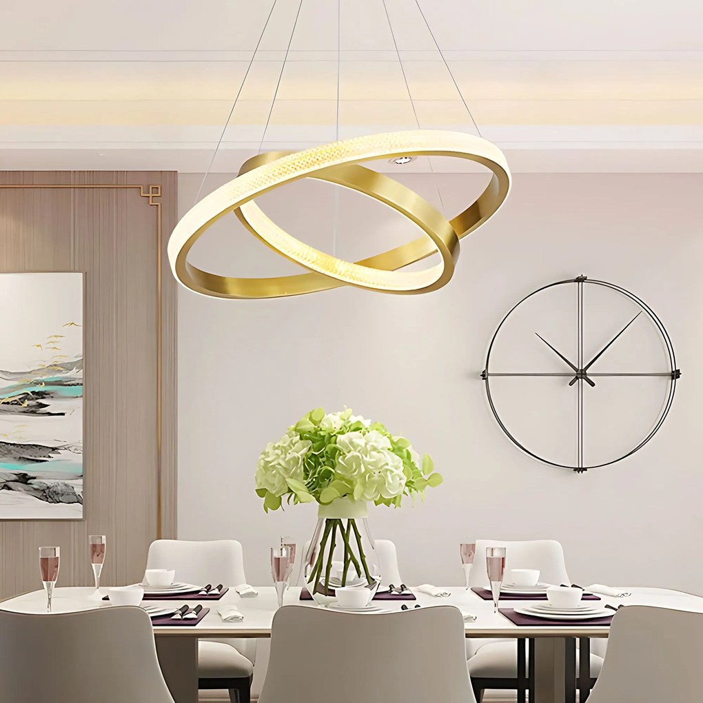 Toolight Toolight, LED stropné svietidlo 60cm, 55W, 3500lm + diaľkové ovládanie, APP1772-CP, zlatá matná, OSW-06351