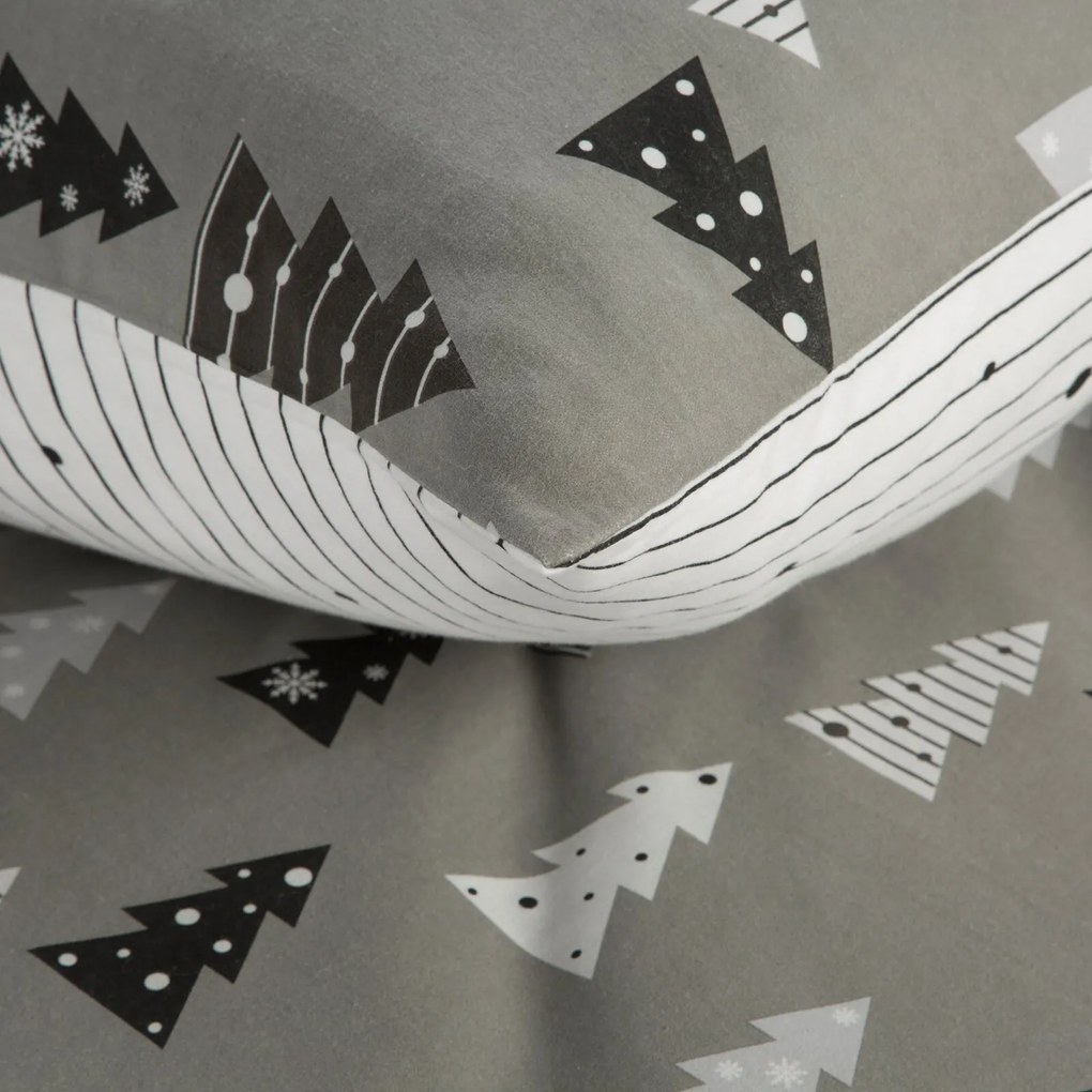 VIANOČNÉ FLANELOVÉ OBLIEČKY LENON 160X200 CM, 2 KS 70X80 CM VZOROVANÉ