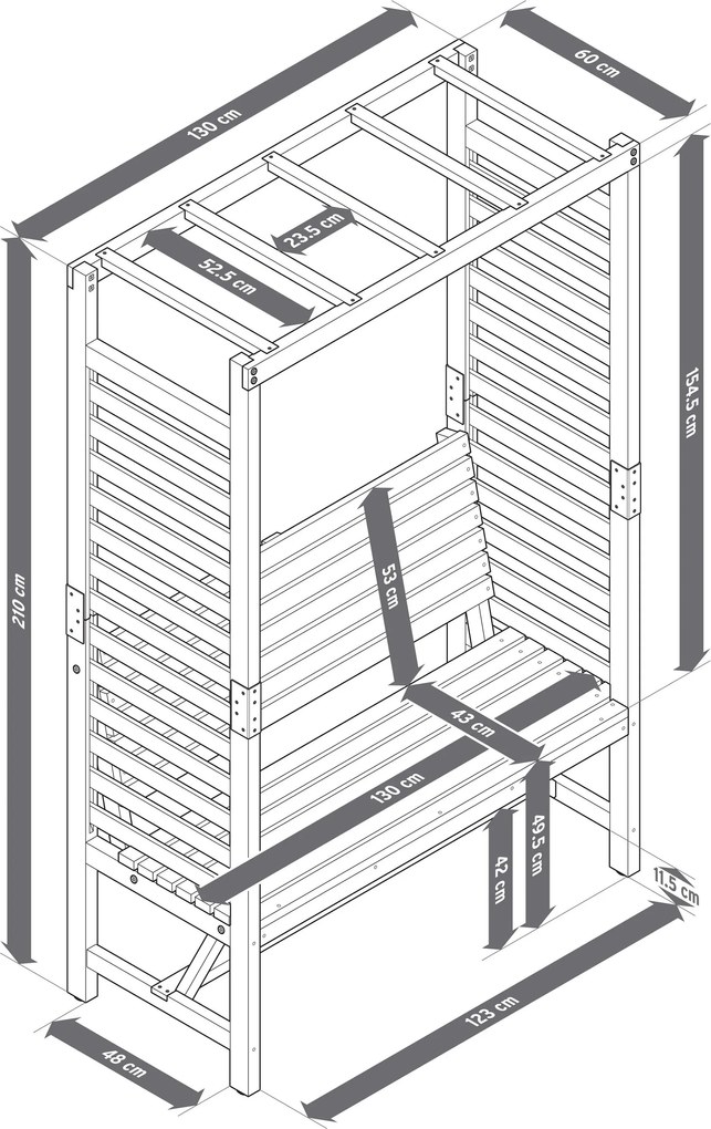 Záhradná lavička s pergolou