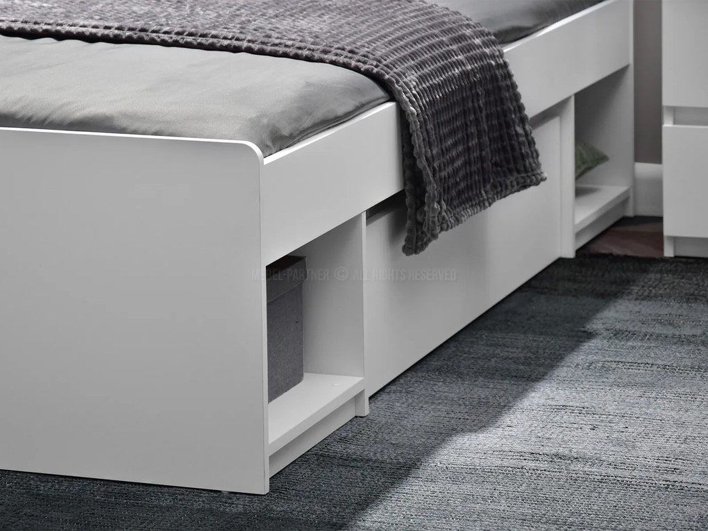 Jednolôžková posteľ Lehendakari LI09 (biela). Akcia -21%. Vlastná spoľahlivá doprava až k Vám domov. 1137232