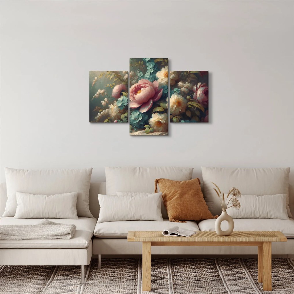 Obraz - Zátišie s kvetmi - maľba (90x60 cm)