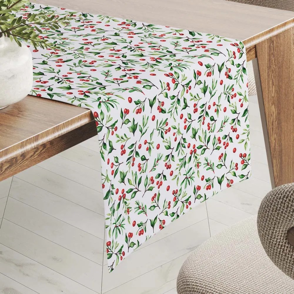 Biante Teflónový behúň na stôl TF-111 Jarabiny na bielom 45x180 cm