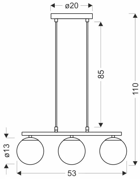 Luster na lanku CARRINE 3xE14/40W/230V hnedá
