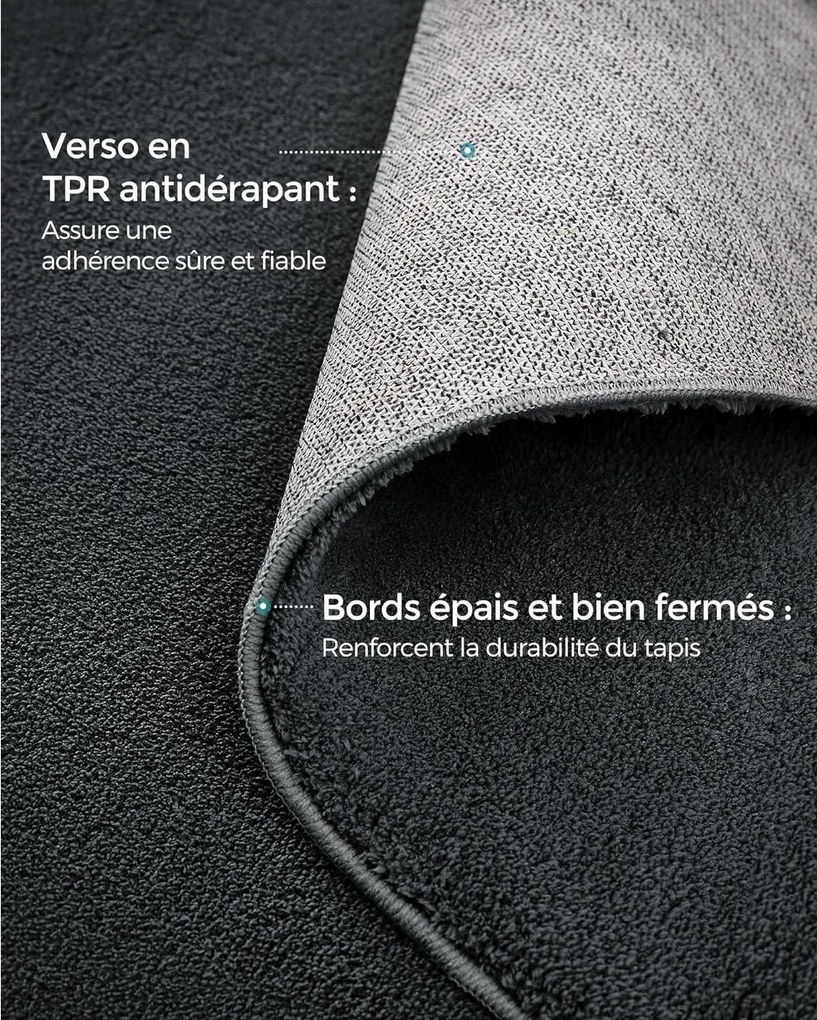 Koberec, 160 x 230 cm, protišmykový, možno prať v práčke, antracitovo sivý