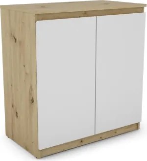 Skrinka 2-dverová Carlos, dub artisan/biela, 75 cm%