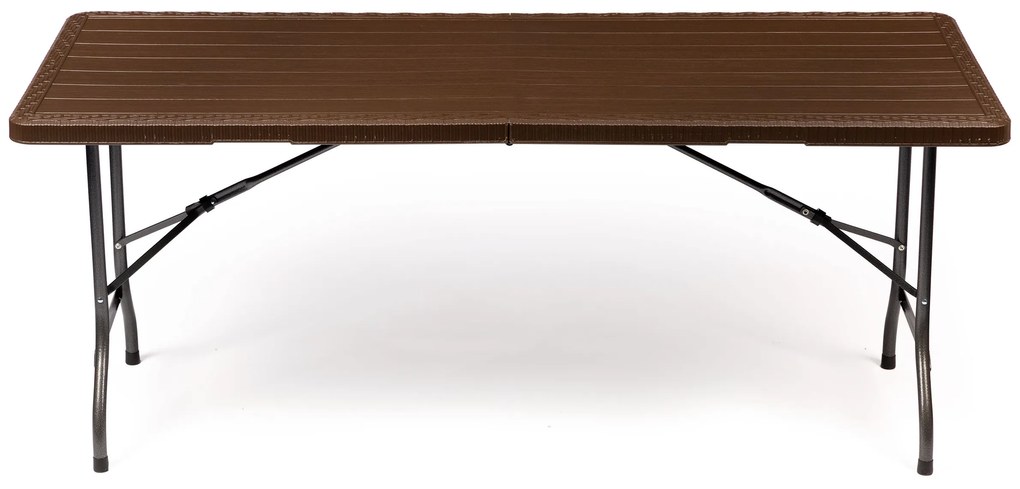 Záhradný skladací stôl, 180 cm, hnedý