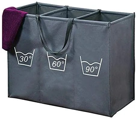 Kesper Textilný kôš na špinavú bielizeň a jej triedenie 30/60/90 s úchytmi na jednoduchý prenos