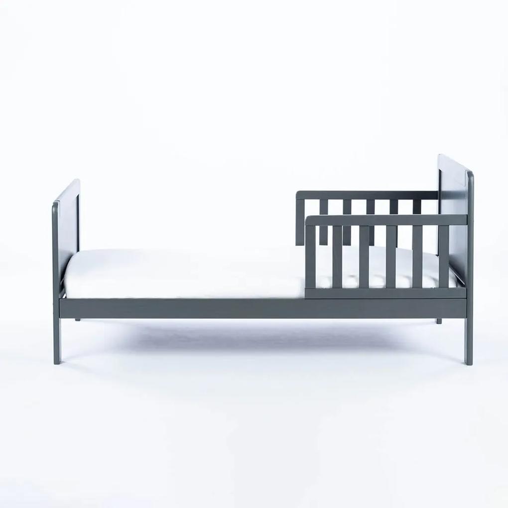 Detská posteľ so zábranou a šuplíkom Drewex Olek 140x70 cm grafit