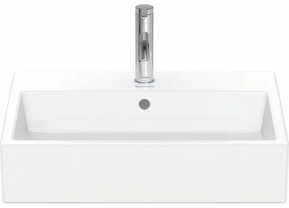 DURAVIT Vero Air obdĺžniková umývadlová misa s otvorom, s prepadom, 600 x 470 mm, biela, s povrchom WonderGliss, 23526000001