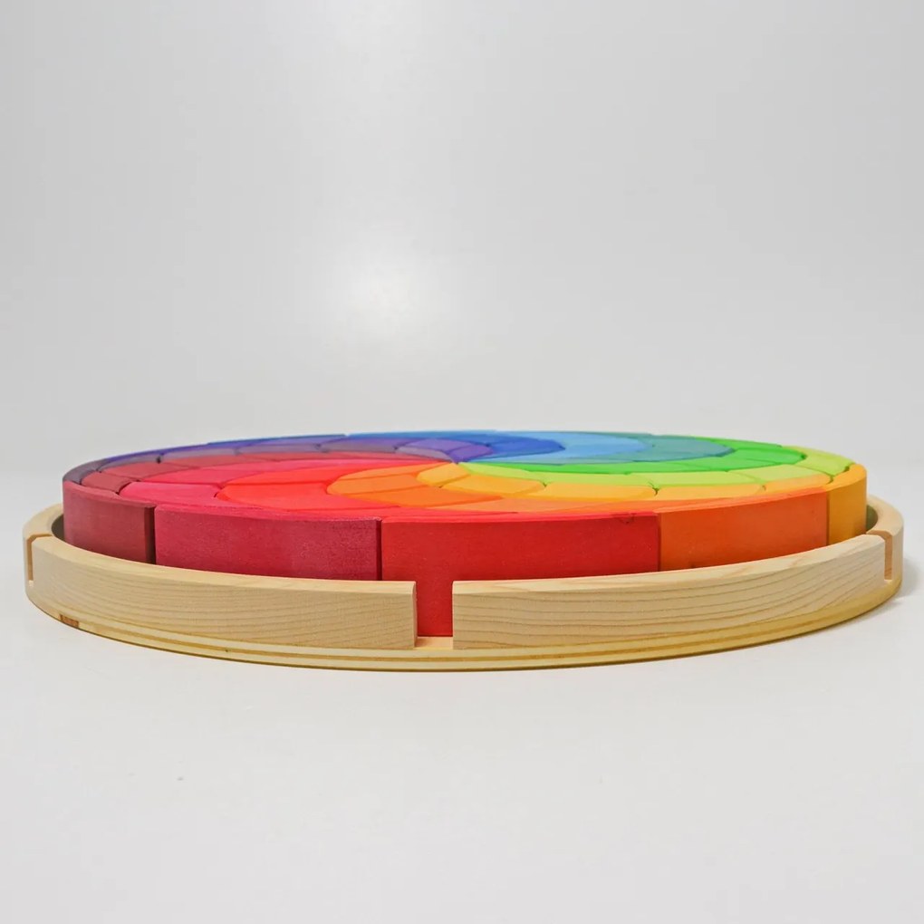 Grimm's - Drevená skladačka - veľká farebná špirála - 72 ks