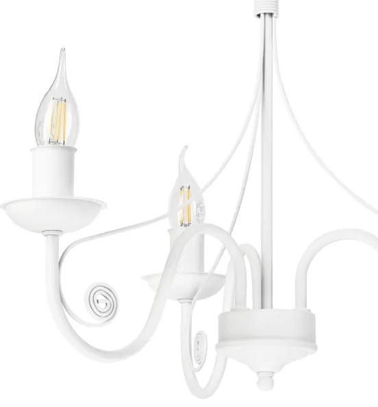 Luster na reťazi DONATO 3xE14/40W/230V biela