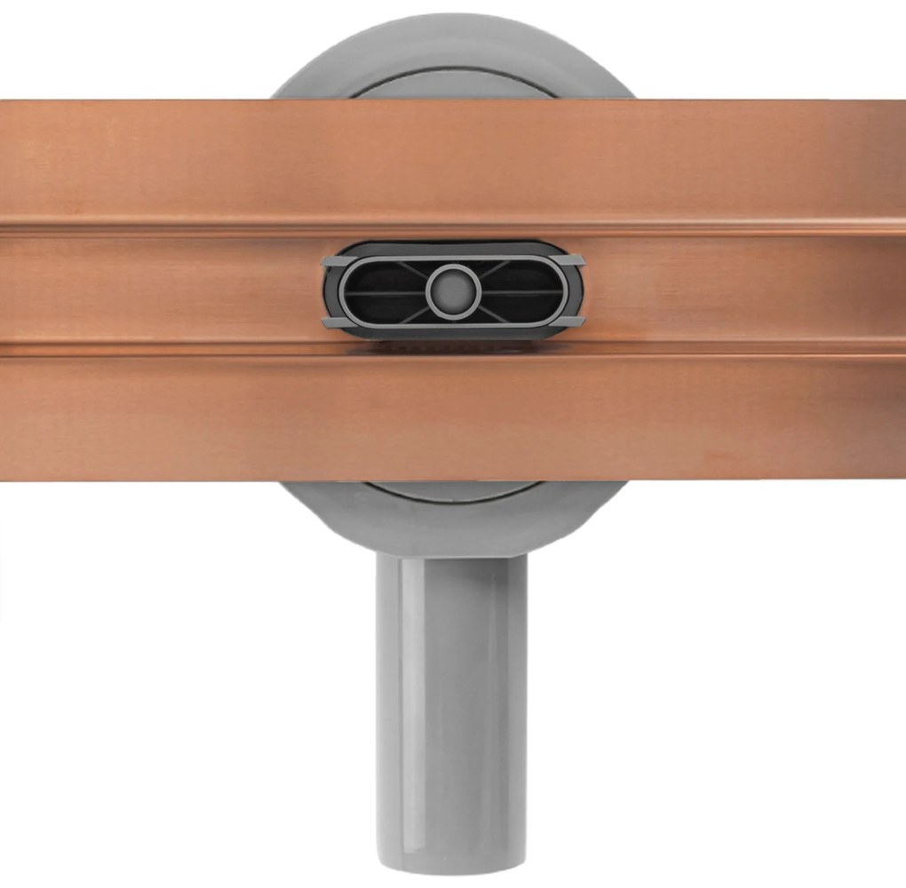 Rea Neox Pro Slim, sprchový odtokový žľab 70cm s otočným sifónom o 360stupňov, medená matná, REA-G4806