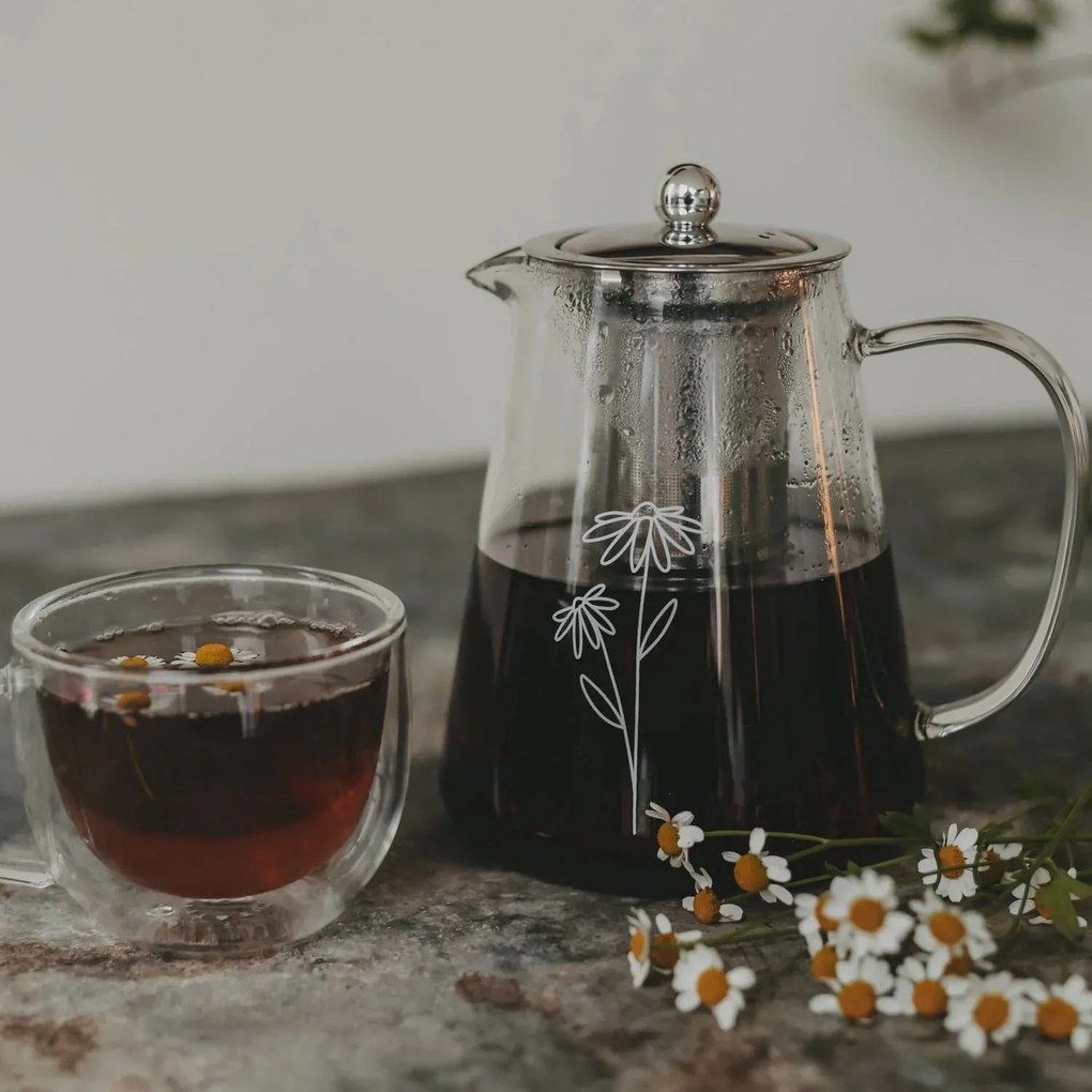 Eulenschnitt Kanvice na čaj s nerezovým sitkom Daisy 1,2 l